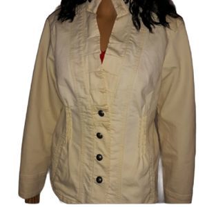 Chico's Jacket Button down Pale Yellow Womens Size 8